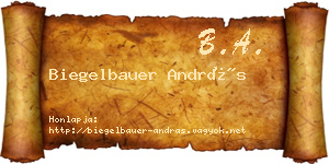 Biegelbauer András névjegykártya